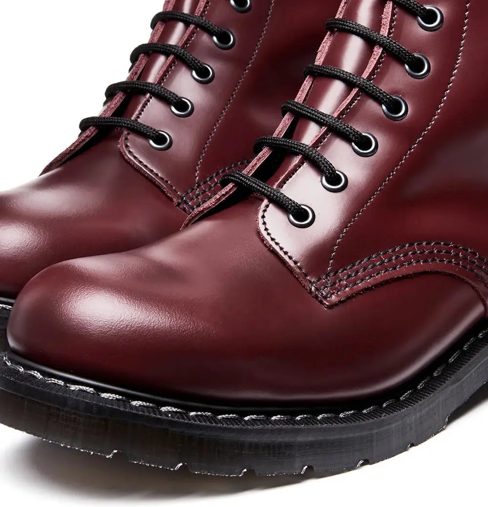 Solovair Derby Boot - 11 Eye Oxblood Hi Shine Leather