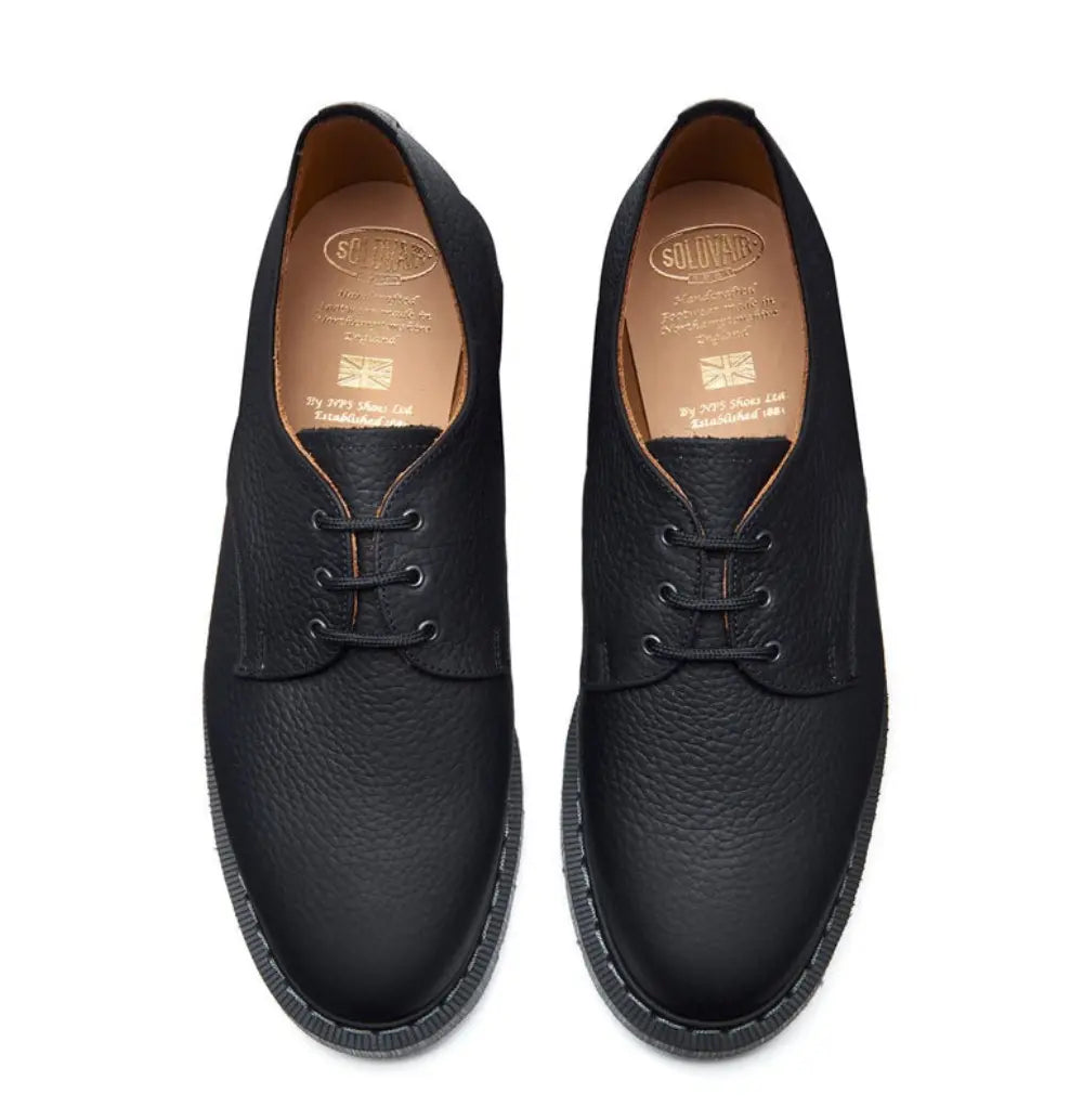 Solovair Gibson Shoe - Black Greasy Grain