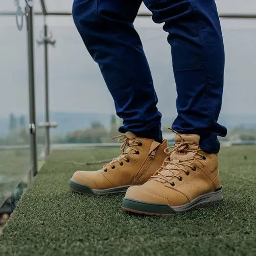 3056 Wheat - Side Zip Safety Boot