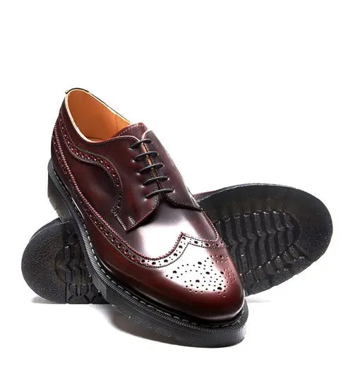 Solovair American Brogue - Burgundy Rub-Off