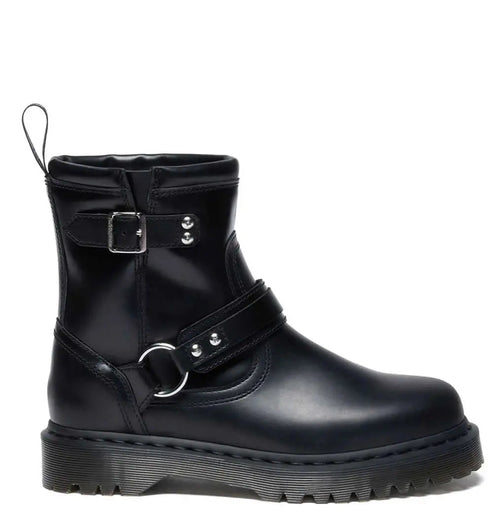 Anistone Harness Biker Boot - Hi Shine Black Leather