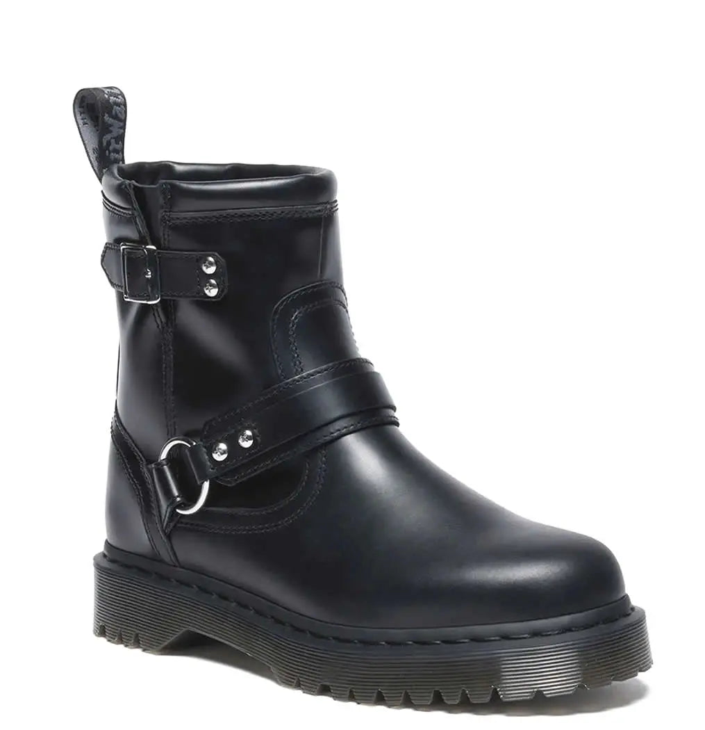 Anistone Harness Biker Boot - Hi Shine Black Leather