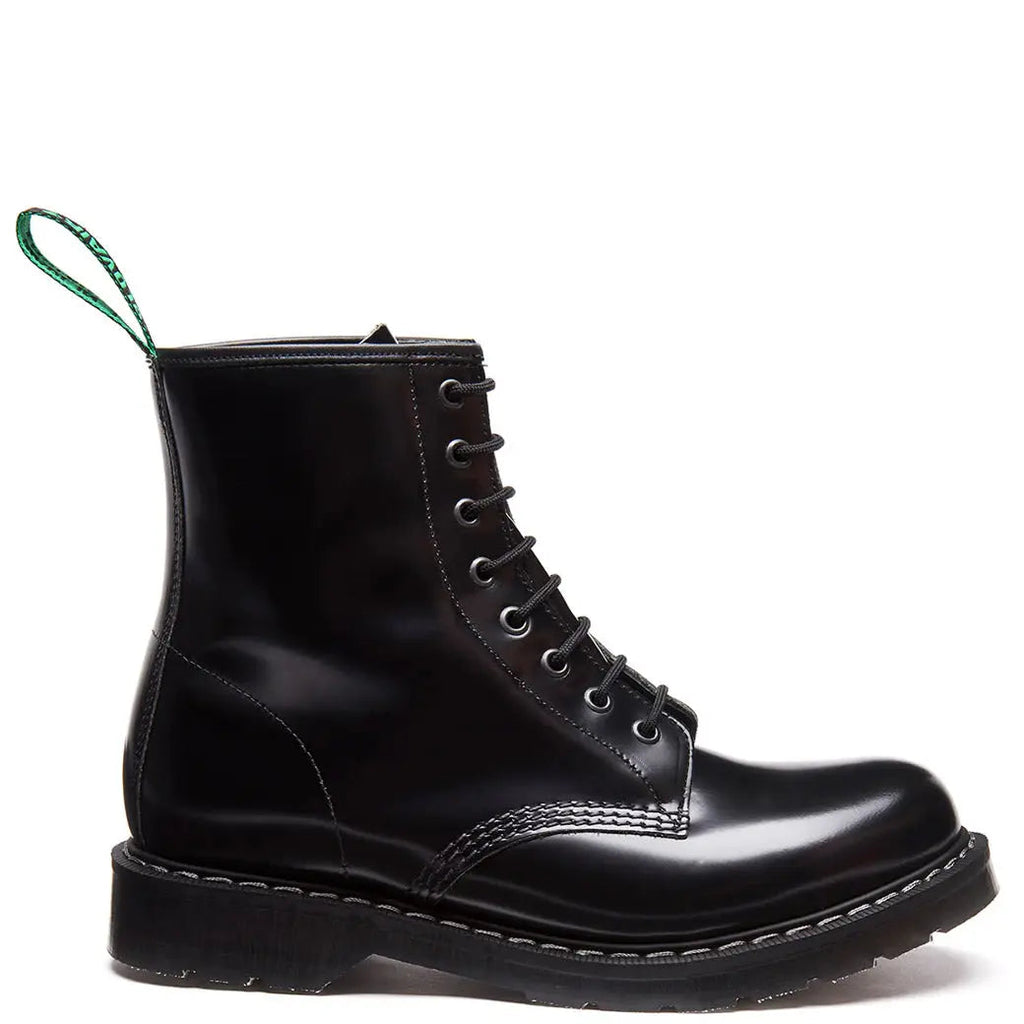 Solovair Derby Boot - Black Hi-Shine Leather