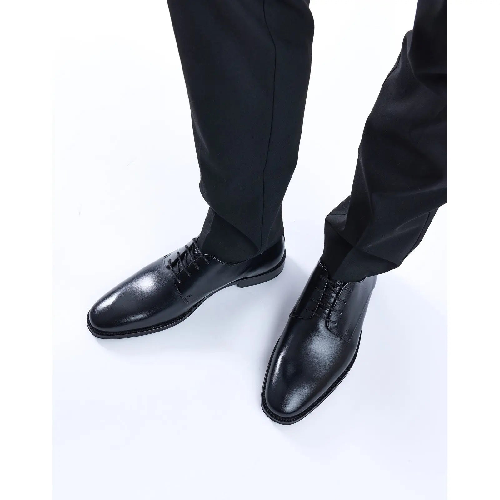 Base London Marley Plain Toe Derby Shoe - Black