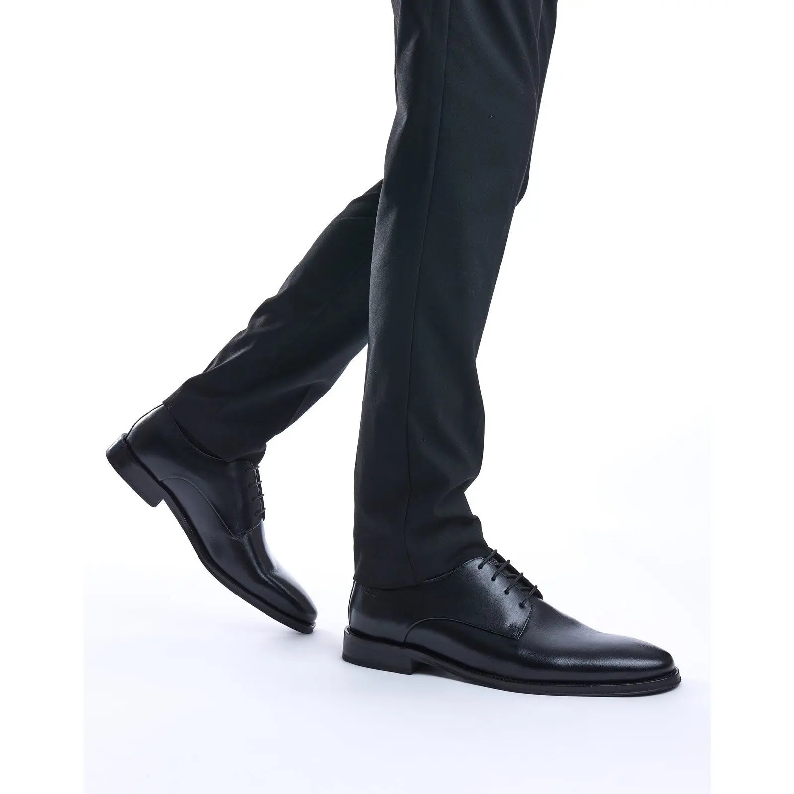Base London Marley Plain Toe Derby Shoe - Black