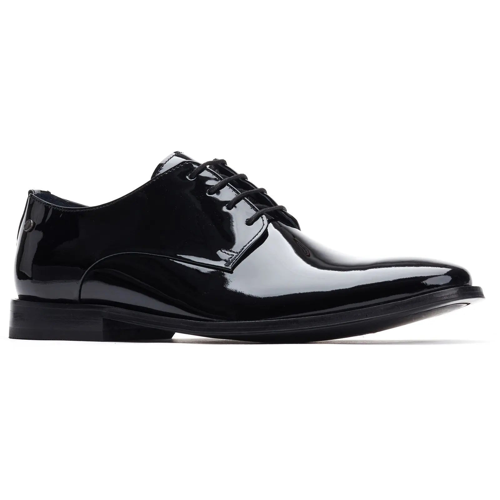 Base London Marley Lace Up Patent Shoe - Black