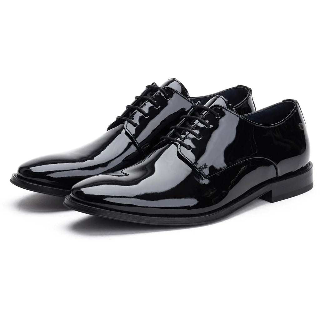 Base London Marley Lace Up Patent Shoe - Black