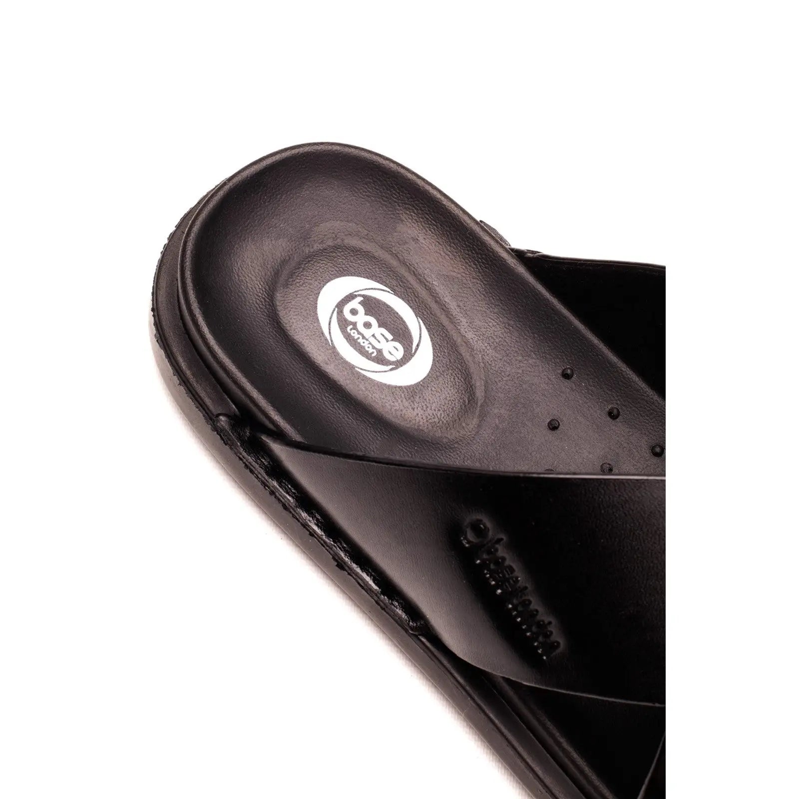 Base London Drift Cross Strap Sandal - Black