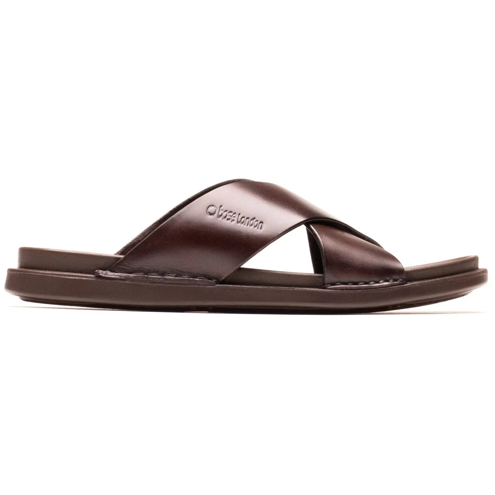Base London Drift Cross Strap Sandal - Brown