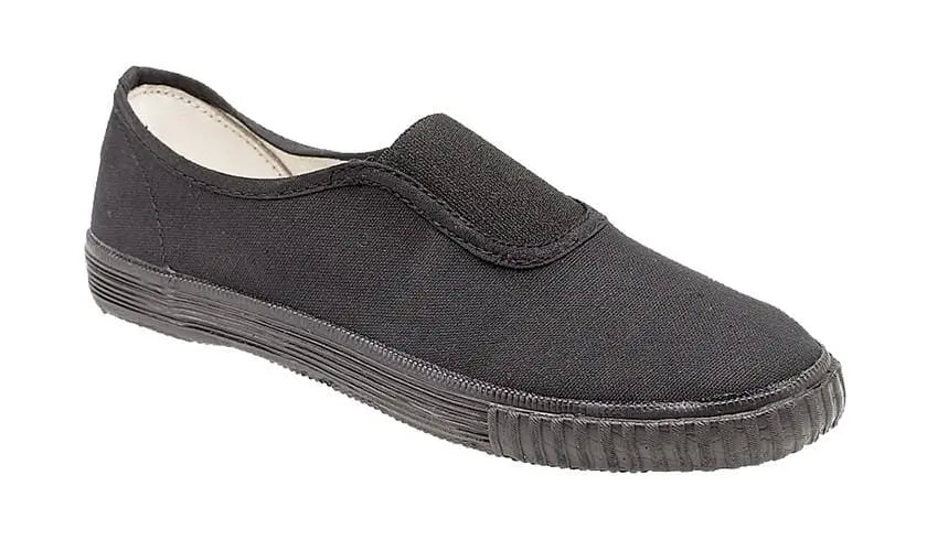 KBK Shoes - Black Slip-On Plimsoll