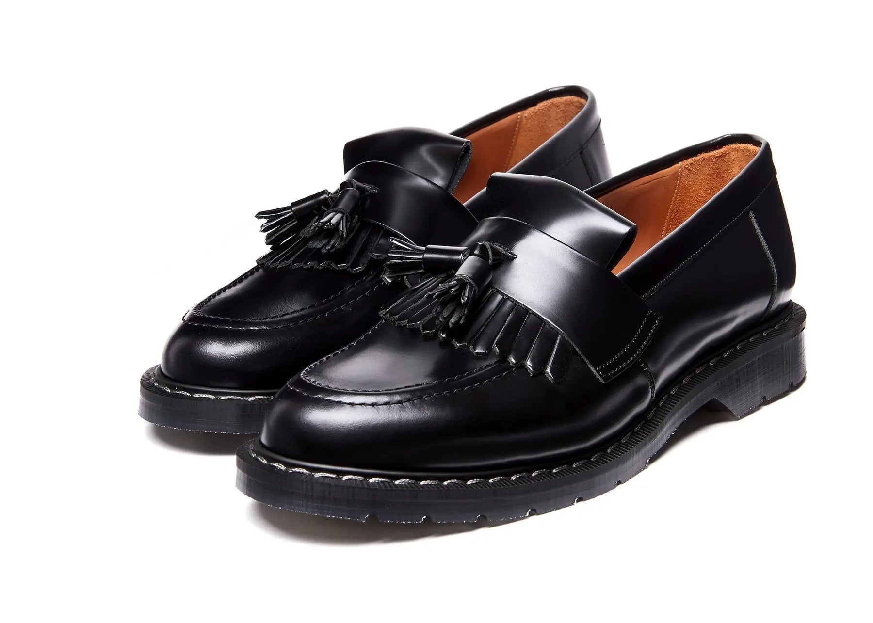Solovair Tassel Loafer - Black Leather Shoes